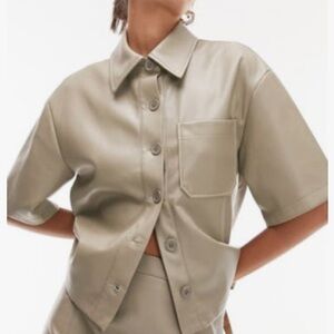 NWT TopShop Faux Leather Top